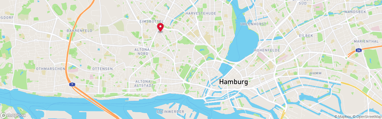 Map of Hamburg with HIC pin.